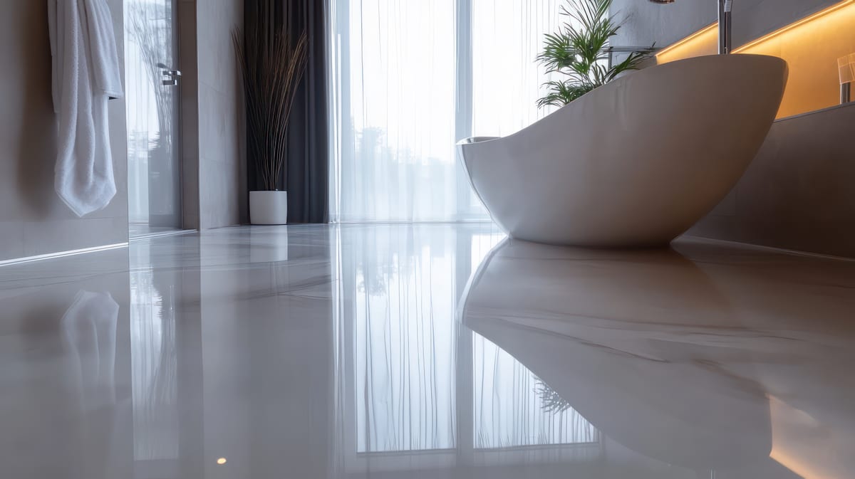 Nasszellen-Bodenbelag mit Hohlkehlen und Kittfugen — Bari Bodenbeläge